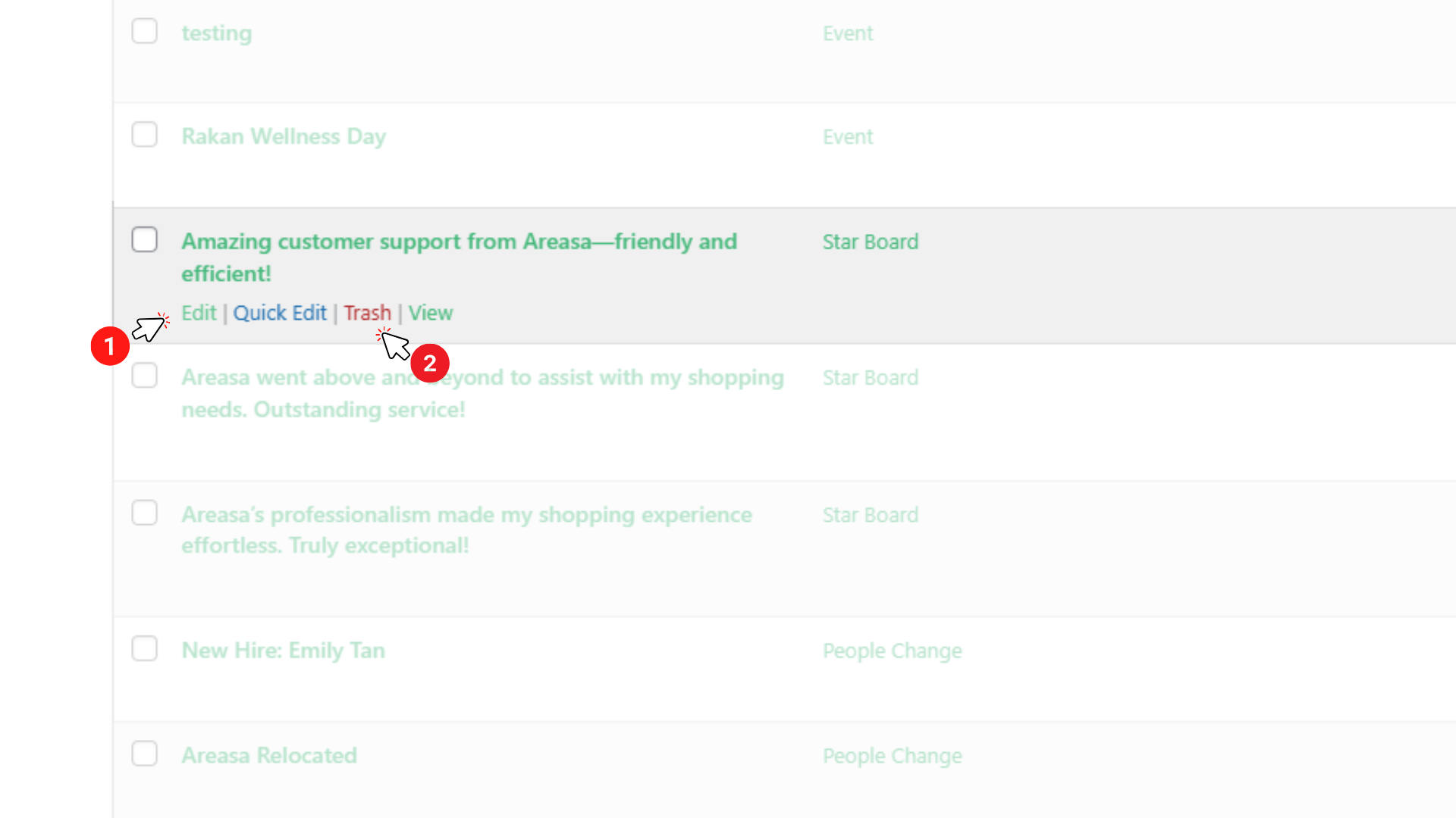 How to update delete Bulletin